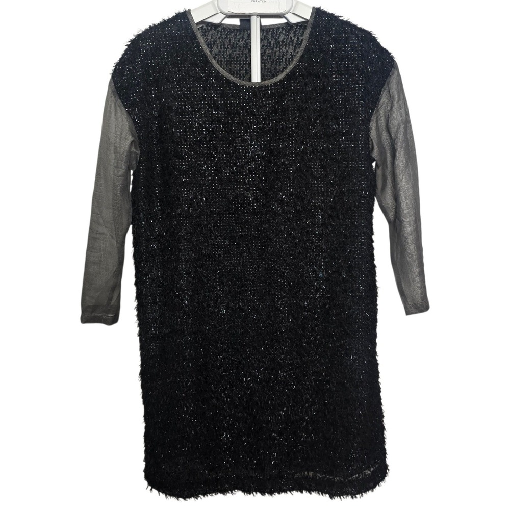 Just Cavalli 2012 Archive Fringe Crystal Mini Dress Sheer Animal Print IT 42/Med